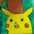 Pikachu painting 10 cm by 10 cm